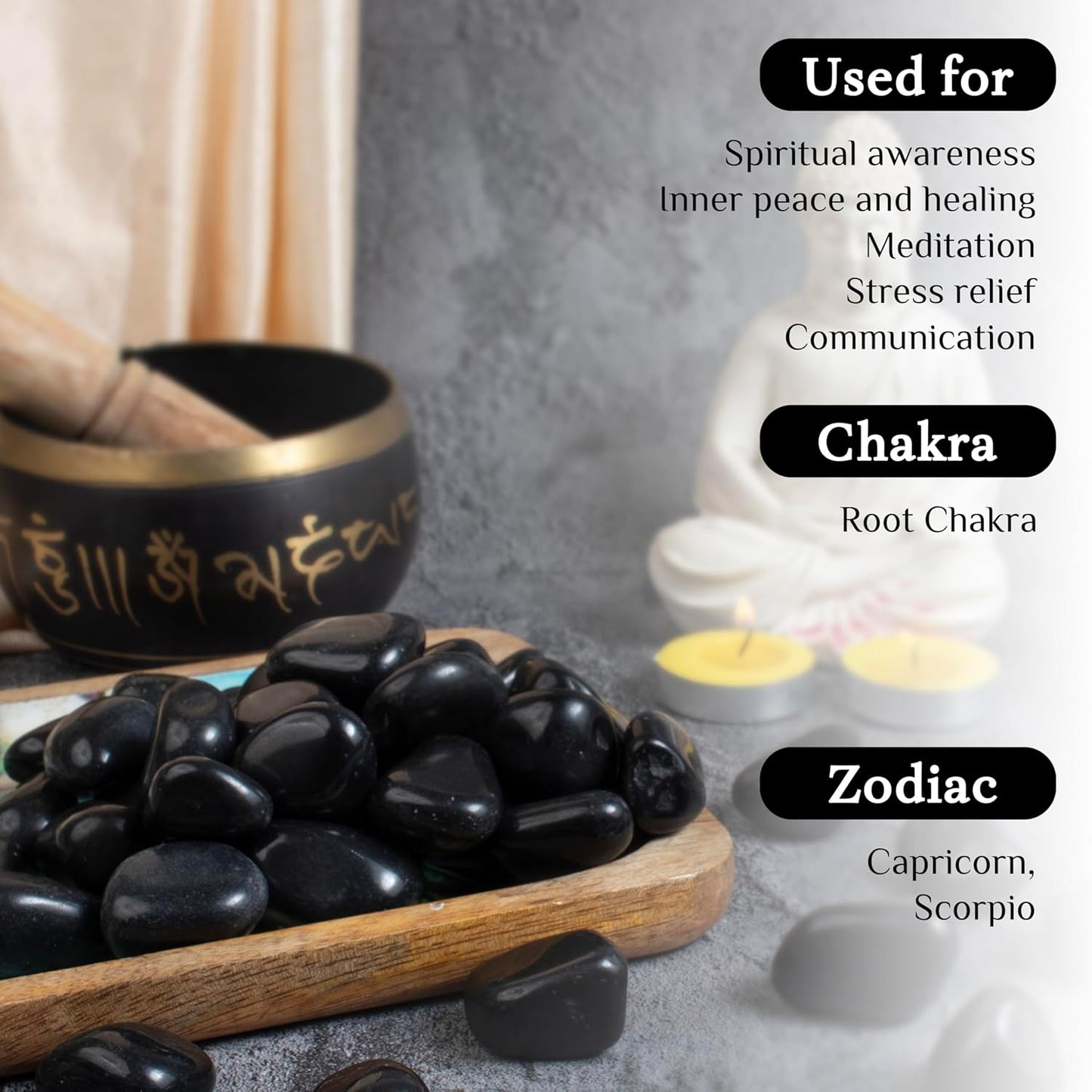 1Lb Black Tourmaline Tumbled | Polished Crystals Healing | Natural Stones | Feng Shui | Chakra Balancing | Good Luck | Reiki Gift | Home Decor