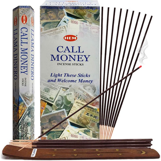 Call Money Incense Sticks and Incense Stick Holder Bundle Insence Insense Hem Incense Sticks