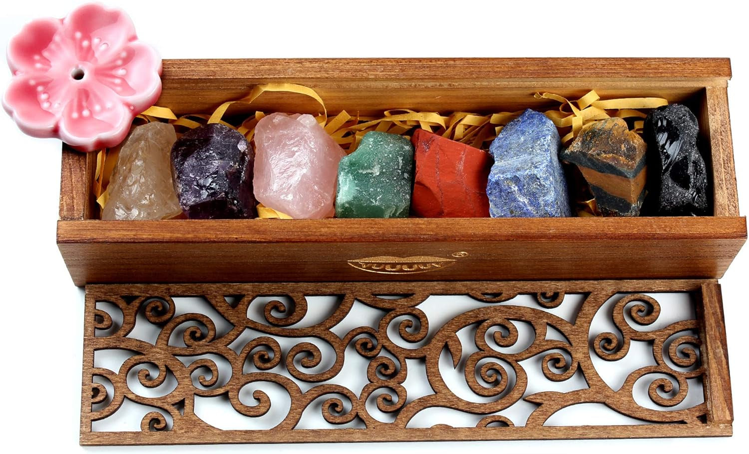 Chakra Stones Set -Reiki Healing Crystals for Healing, Meditation, Chakra Balance or Ritual (Rough*8 Pcs+2Pcs)
