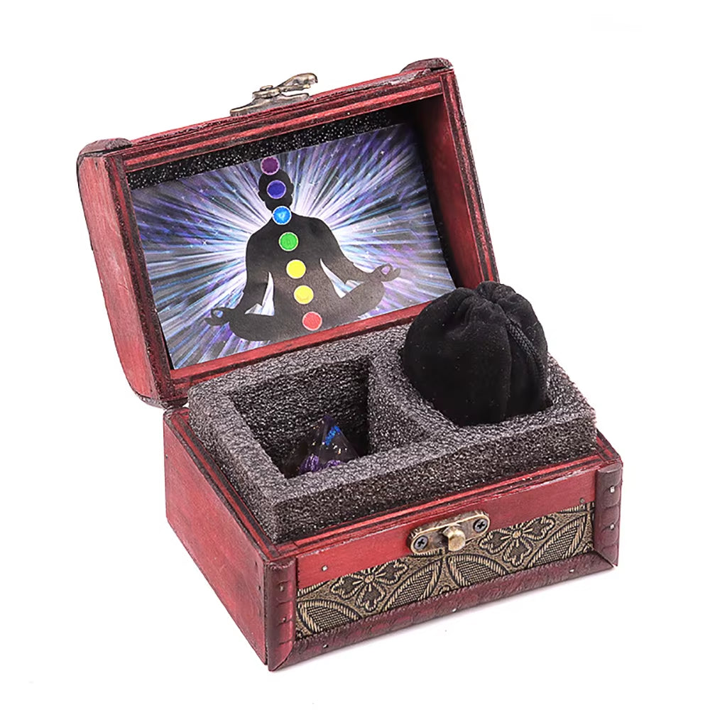 Natural Healing Crystals Kit 7 Chakra Tumbled Stones Resin Pendulum Braided Rope Amethyst Orgone Pyramid Yoga Card Set with Box