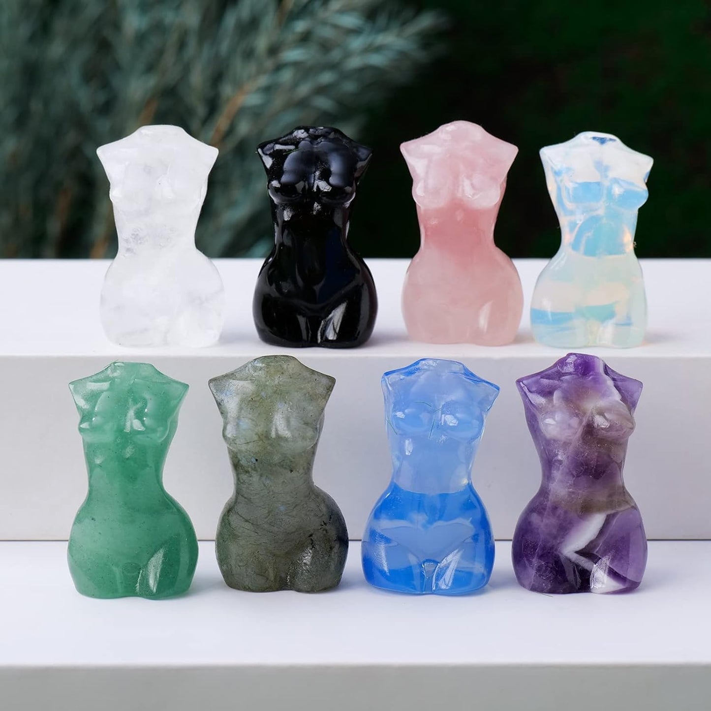 Natural Rose Quartz Goddess Image Hand-Carved Female Model Collect Sculpture Crafts Healing Crystal Meditation Yoga Balancing Chakras Reiki Statue Pocket-Sized Home Ornaments Spiritual Gifts