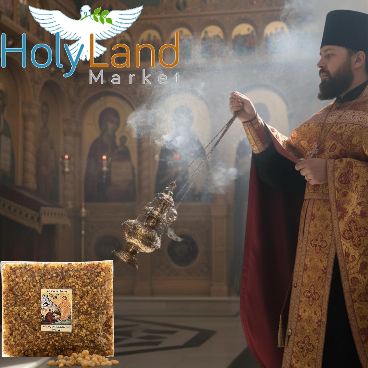 Jerusalem Incense - Crushed & Sealed Flower Incense from the Holy Land, Nard Scent, 3.5 Oz