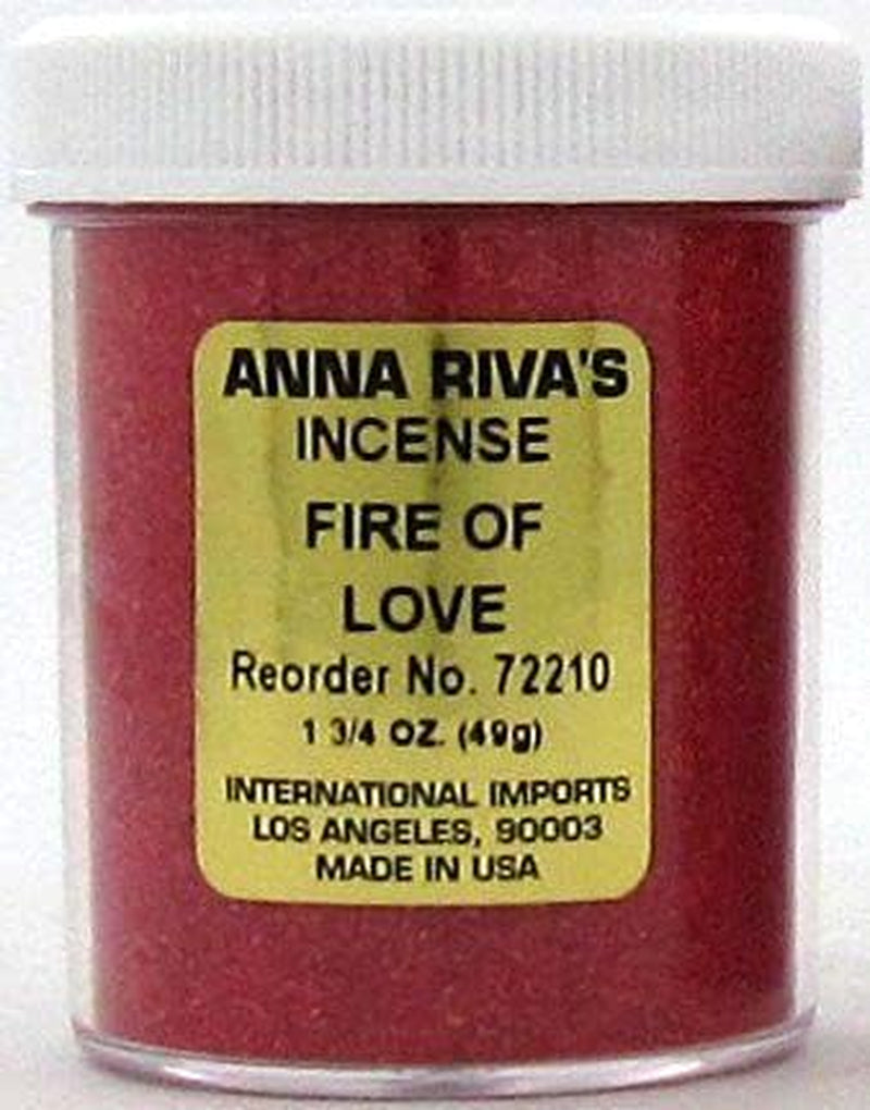 Anna Riva Incense Powder 1.75Oz Jar-Fire of Love X1 Packs