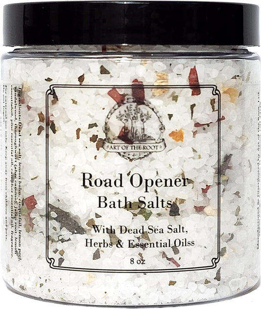 Art of Roots – Road Opener Bath Salt | Clear Blocks & Attract New Blessings 8 Oz | New Opportunites, Beginnings & Prosperity Rituals | Hoodoo Voodoo Wiccan Pagan