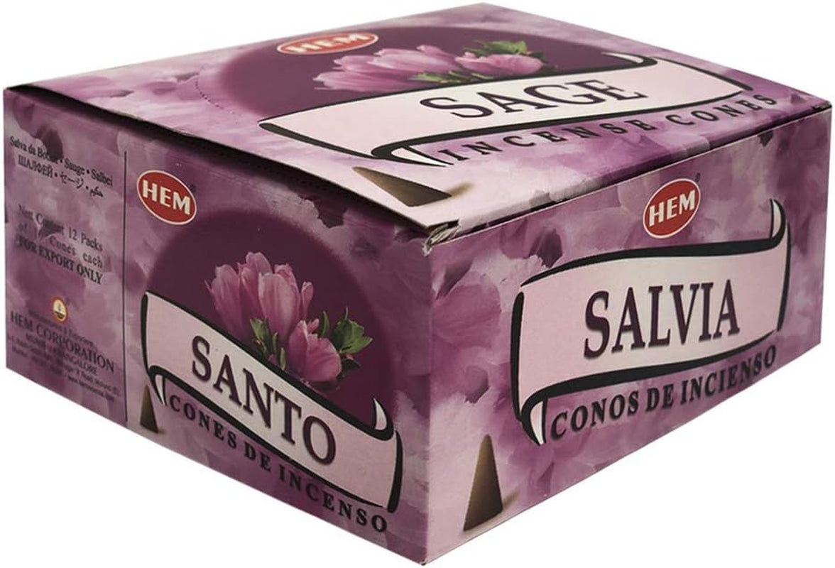 Sage Incense Cones and Cone Incense Burner Bundle Insence Insense Hem Incense