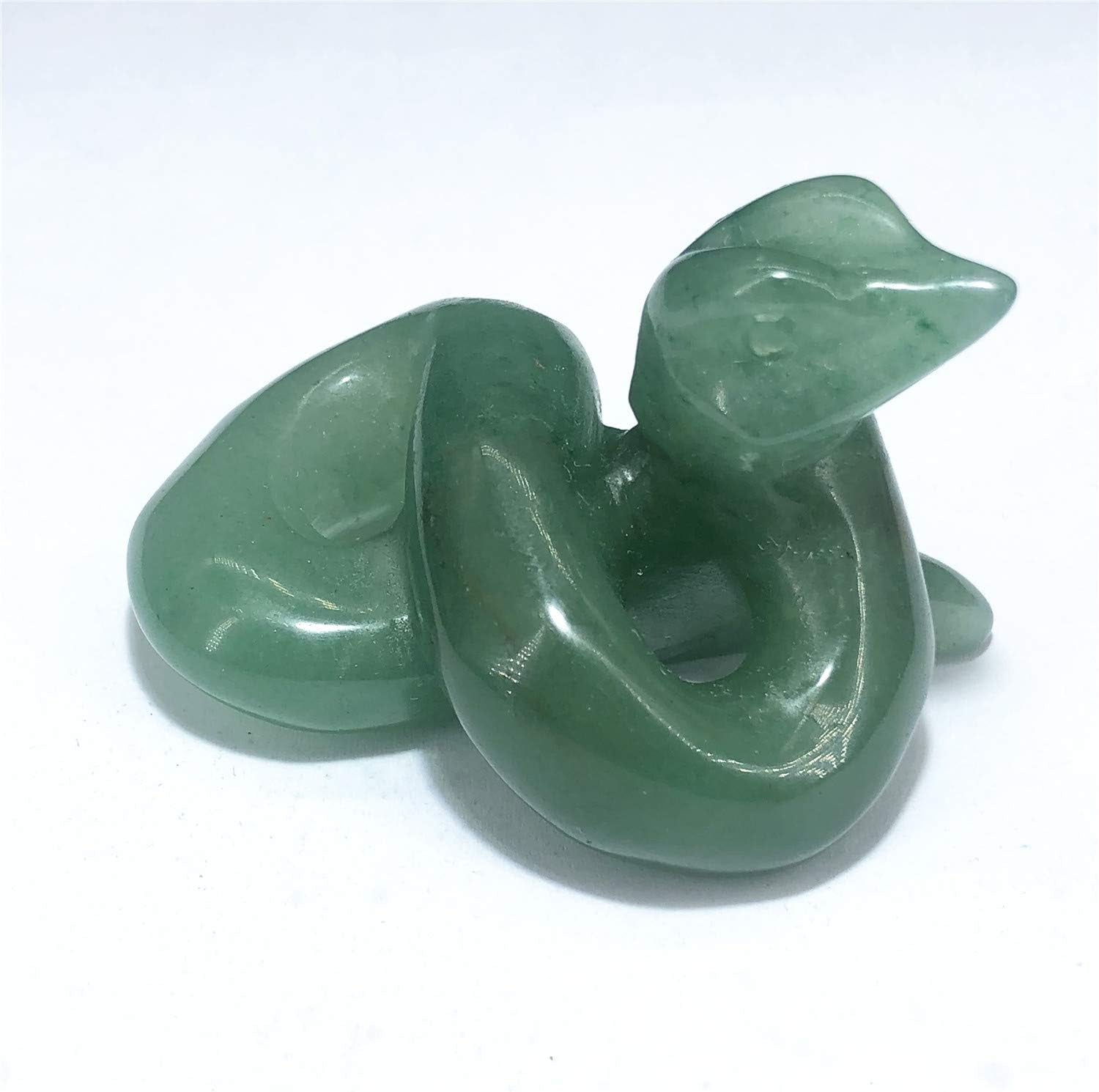 2" Natural Snake Figurine, Hand Carved Healing Crystal Animal Statue Sculpture Home Decoration Aventurine Snake AL-AS