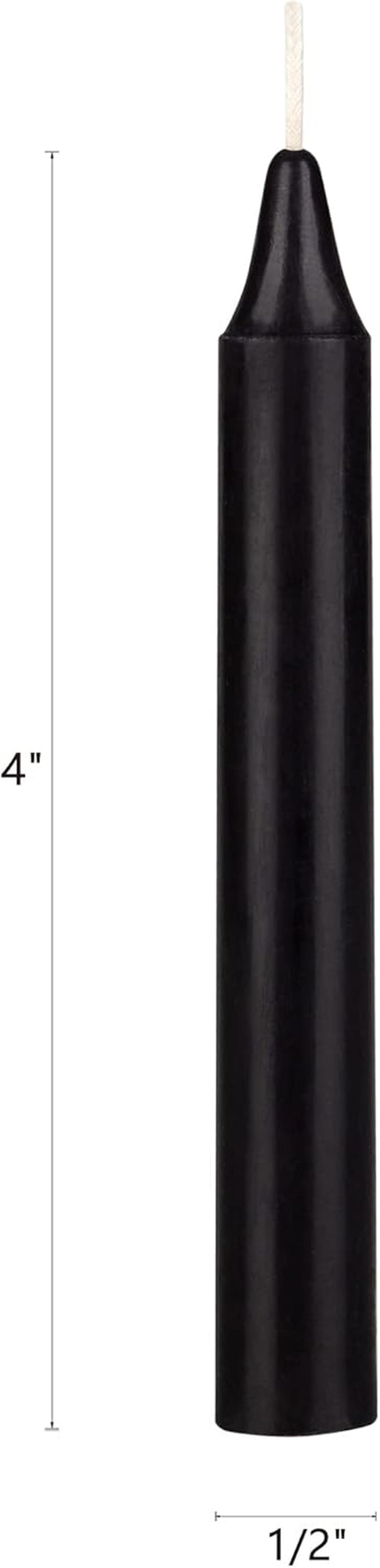 20 Pcs Unscented Black Exquisite Mini Taper Spell Candles, 4 Inch Tall X 1/2 Inch Diameter, Magic Chimes, Enchantment, Casting Rituals, Witchcraft, Wiccan, Altar, Metaphysical