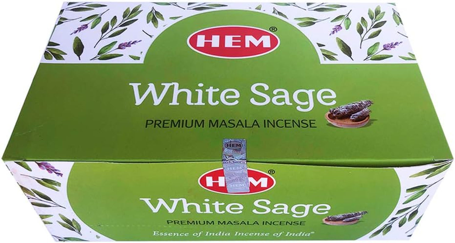 Masala White Sage Incense Sticks and Incense Stick Holder Bundle Insence Insense Hem Incense Sticks