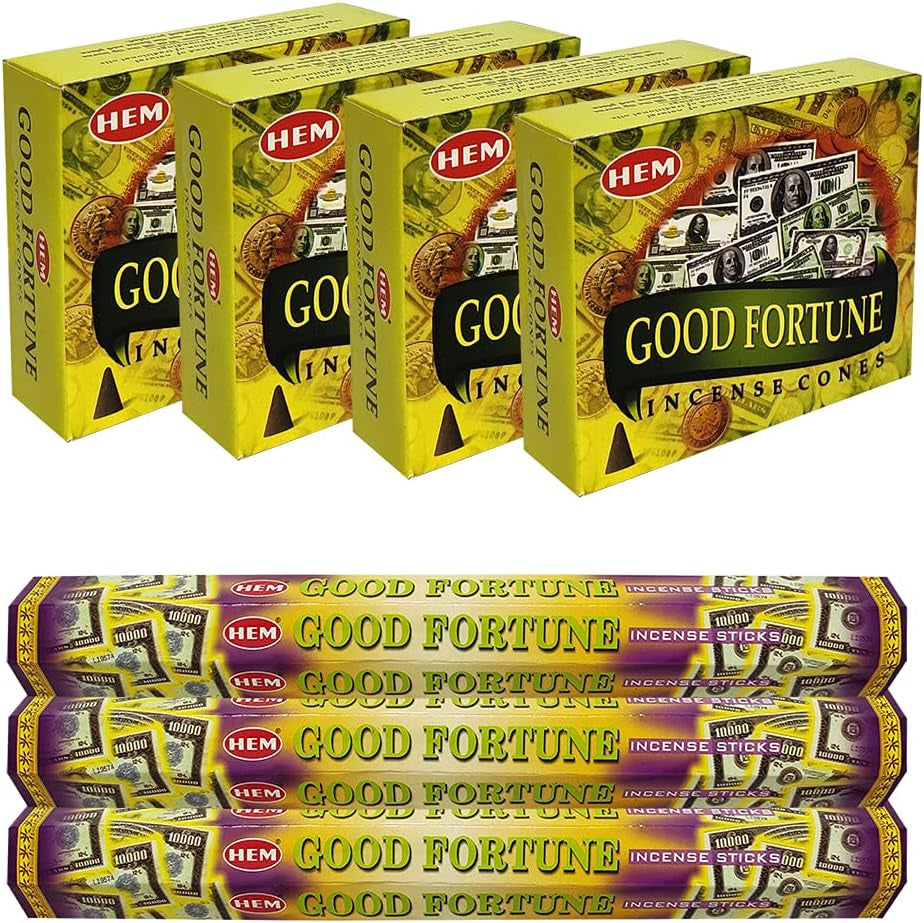 Good Fortune Incense Sticks and Cone Incense Holder Variety Pack Bundle Insence Insense Insienso