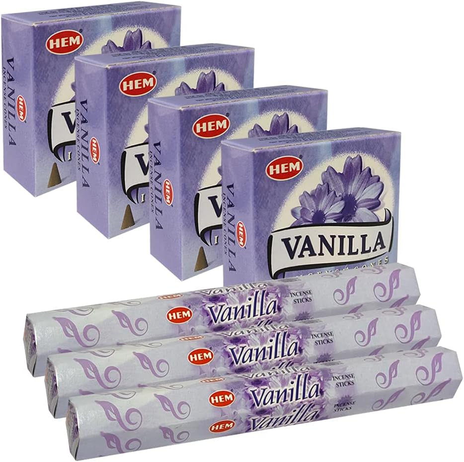 Vanilla Incense Sticks and Cone Incense Holder Variety Pack Bundle Insence Insense Insienso