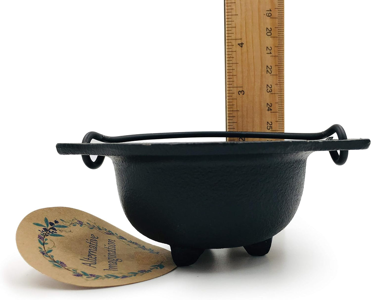 Cast Iron Cauldron - Charcoal Incense Burner, Halloween Decor, Altar Supplies - 3 Inch Diameter