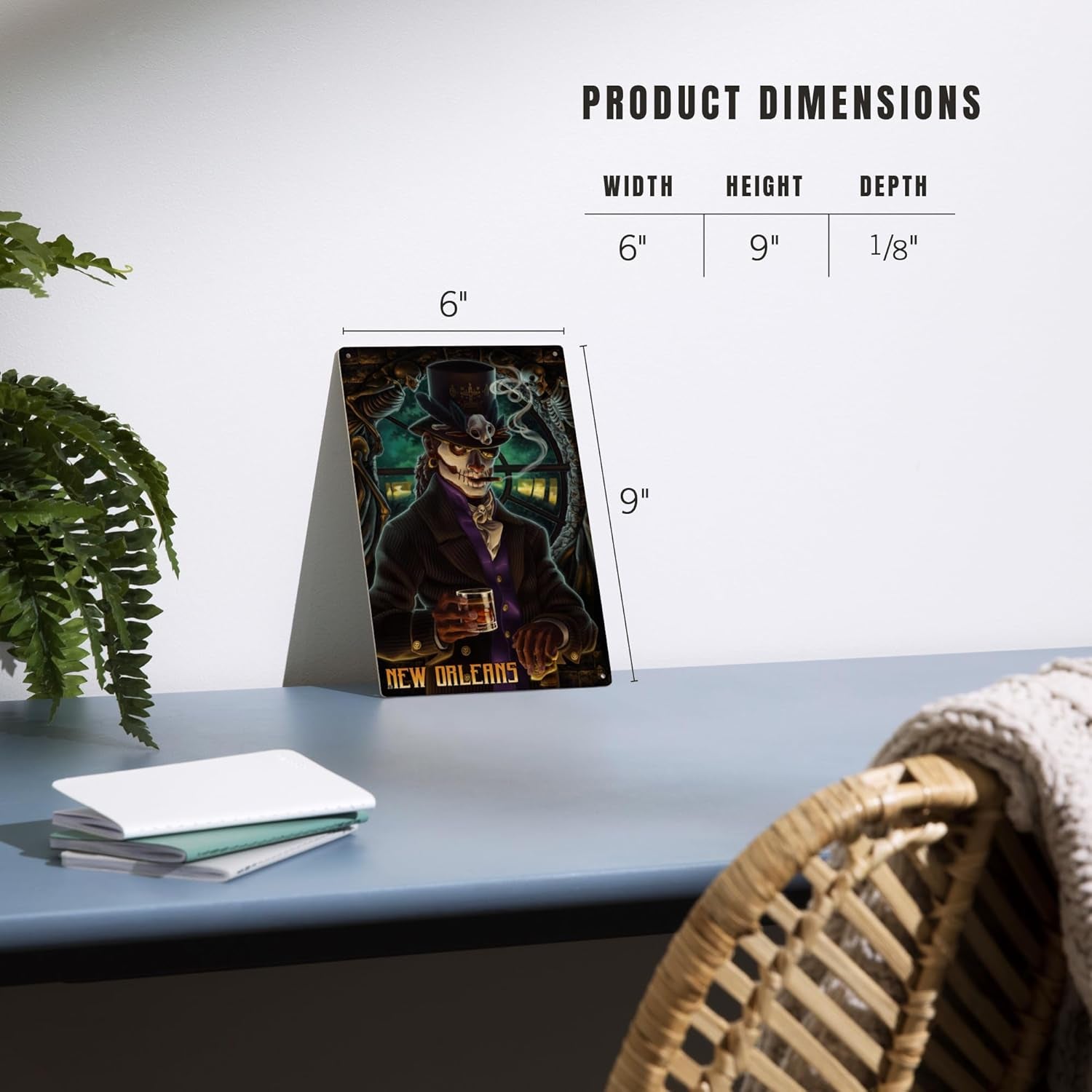 6X9 Inch Wood Sign, Ready to Hang Wall Decor, New Orleans, Louisiana, Voodoo