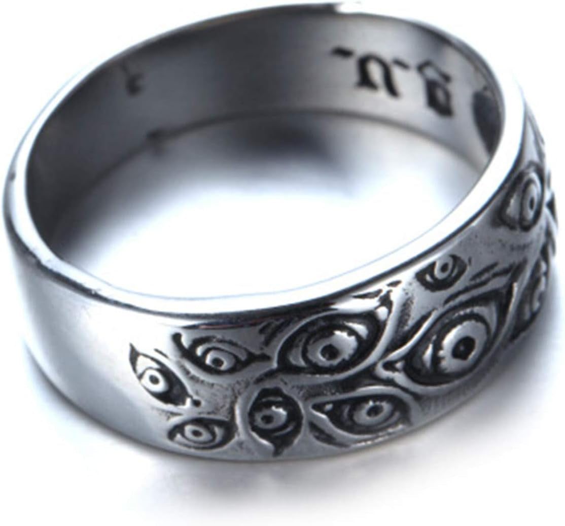 Stainless Steel Evil Eye Ring Antique Silver Black Gold Eye of God Band Vintage Cool for Men Women