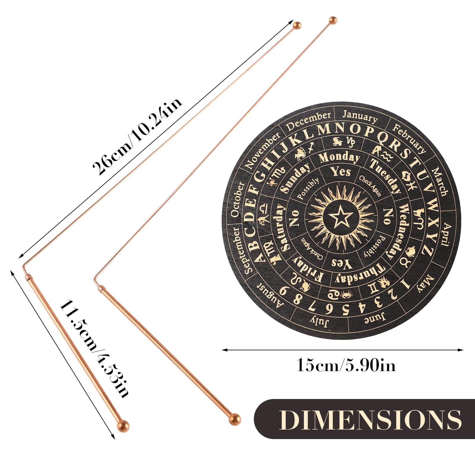 99.99% Copper Dowsing Rods - 2PCS Divining Rods+Dowsing Pendulum + Divination...