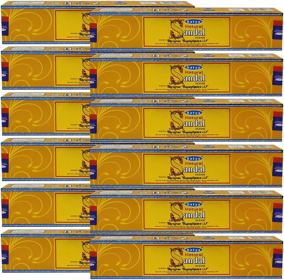 Natural Sandal Incense Sticks and Incense Stick Holder Bundle Insence Insense Satya Incense