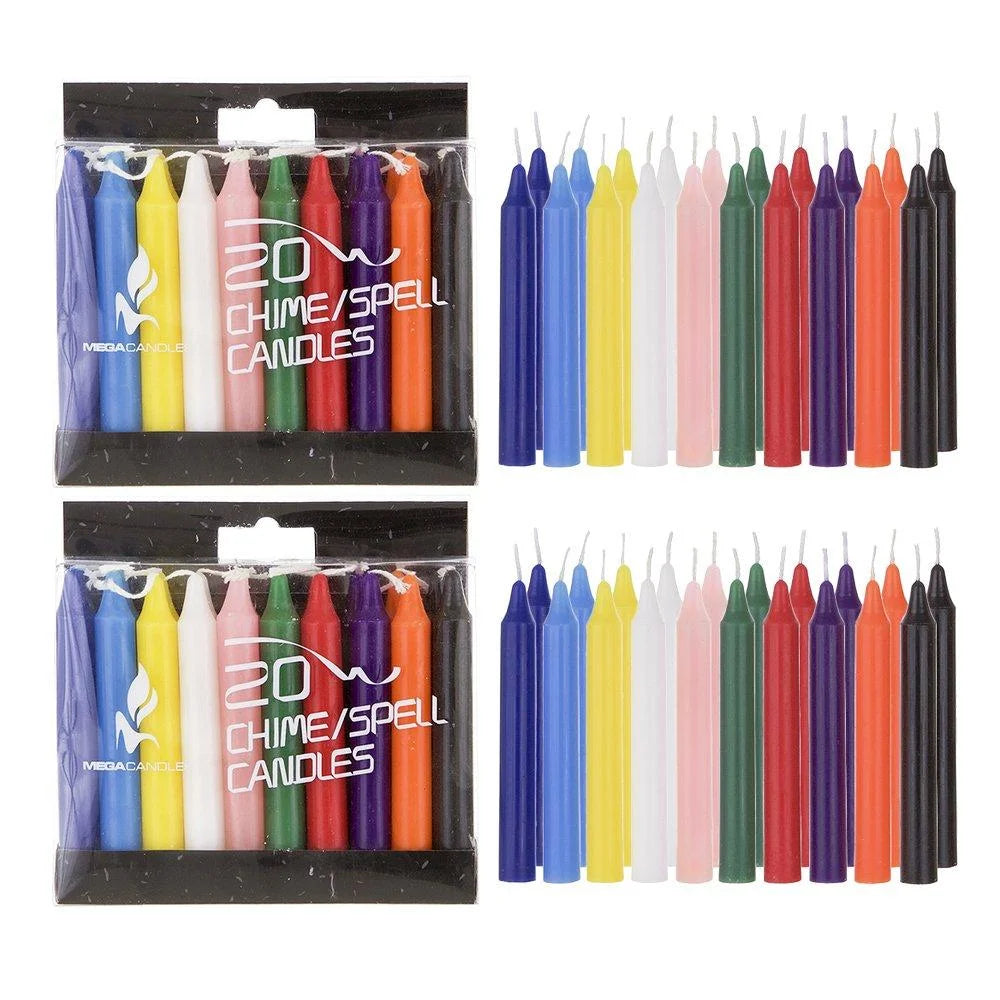 - Unscented 4 Inch Mini Chime Ritual Spell Taper Candles - Set of 20