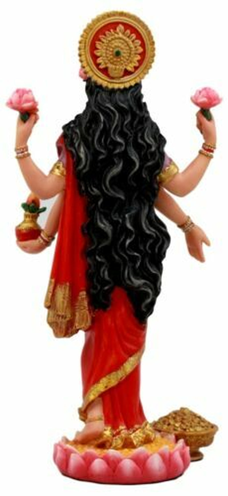 Hindu Goddess Sri Lakshmi Statue 10"H Shakti of Vishnu Goddess of Prosperity