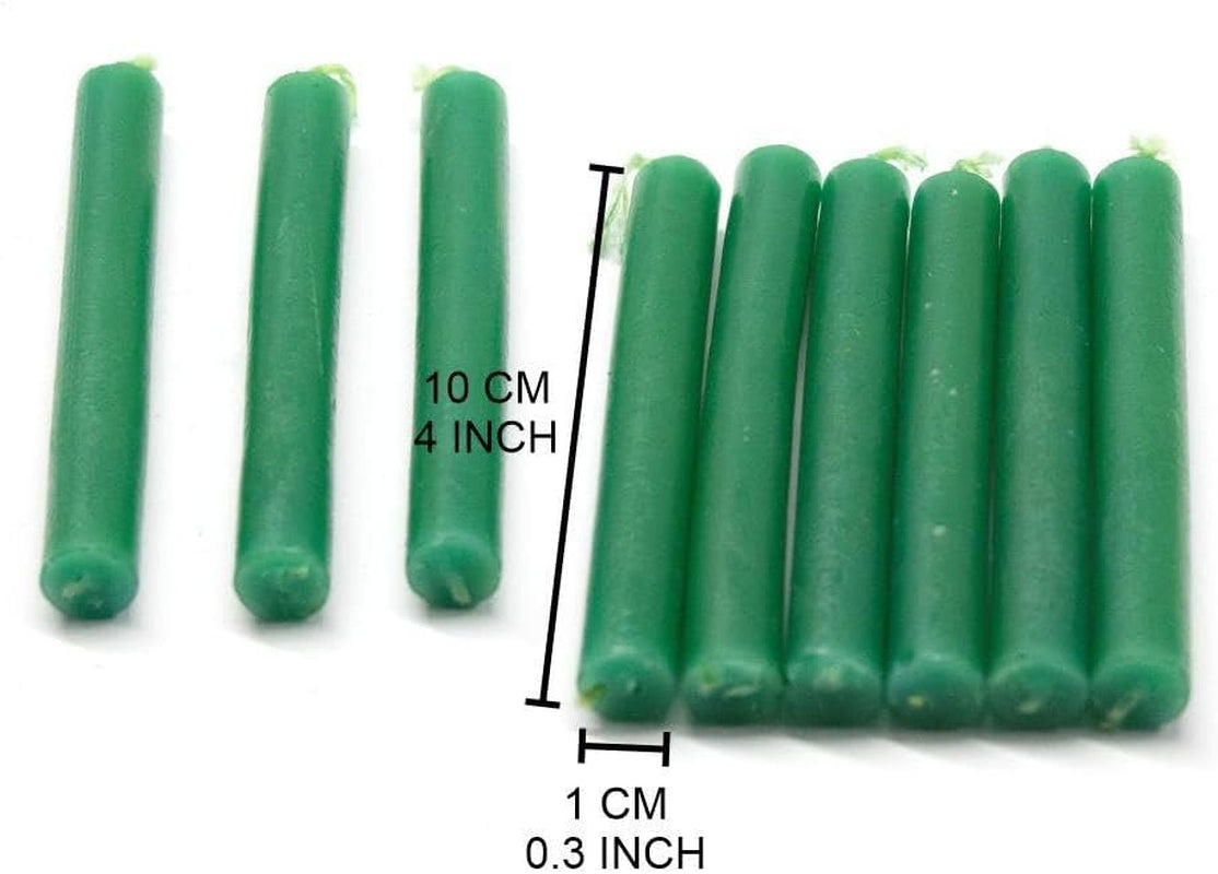 ® Set of 20-4" Mini Chime Ritual Spell Unscented Taper Candles – Ideal for Chime/Altar/Spell Work (Green)
