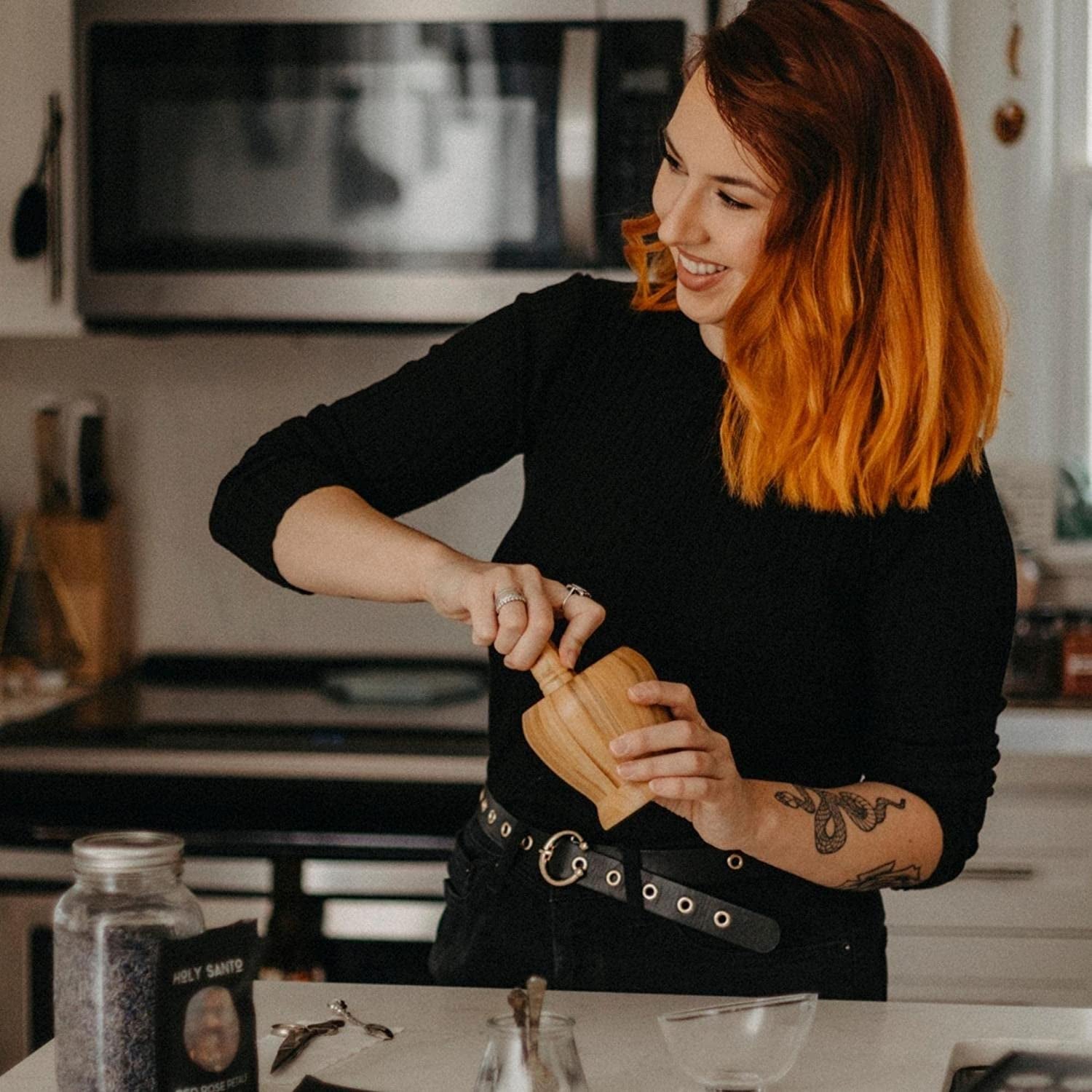 Holy Santo Organic Dried Herbs for Witchcraft Supplies Kit - 10 Witch Herbs for Spells with Crystal Spoon in Beginner Witchcraft Kit - Witchy Gifts, Wiccan Supplies and Tools