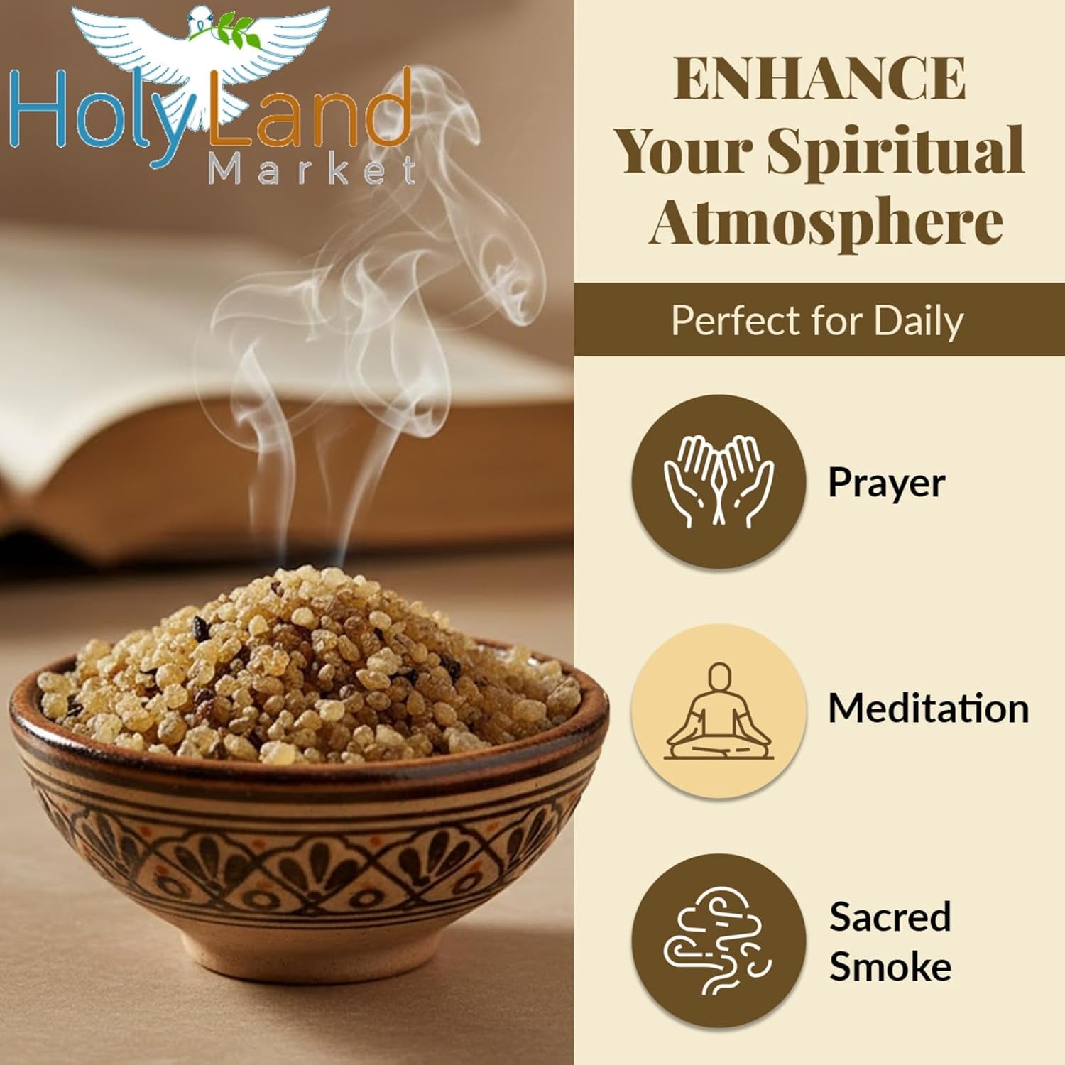 Jerusalem Incense - Crushed & Sealed Flower Incense from the Holy Land, Nard Scent, 3.5 Oz