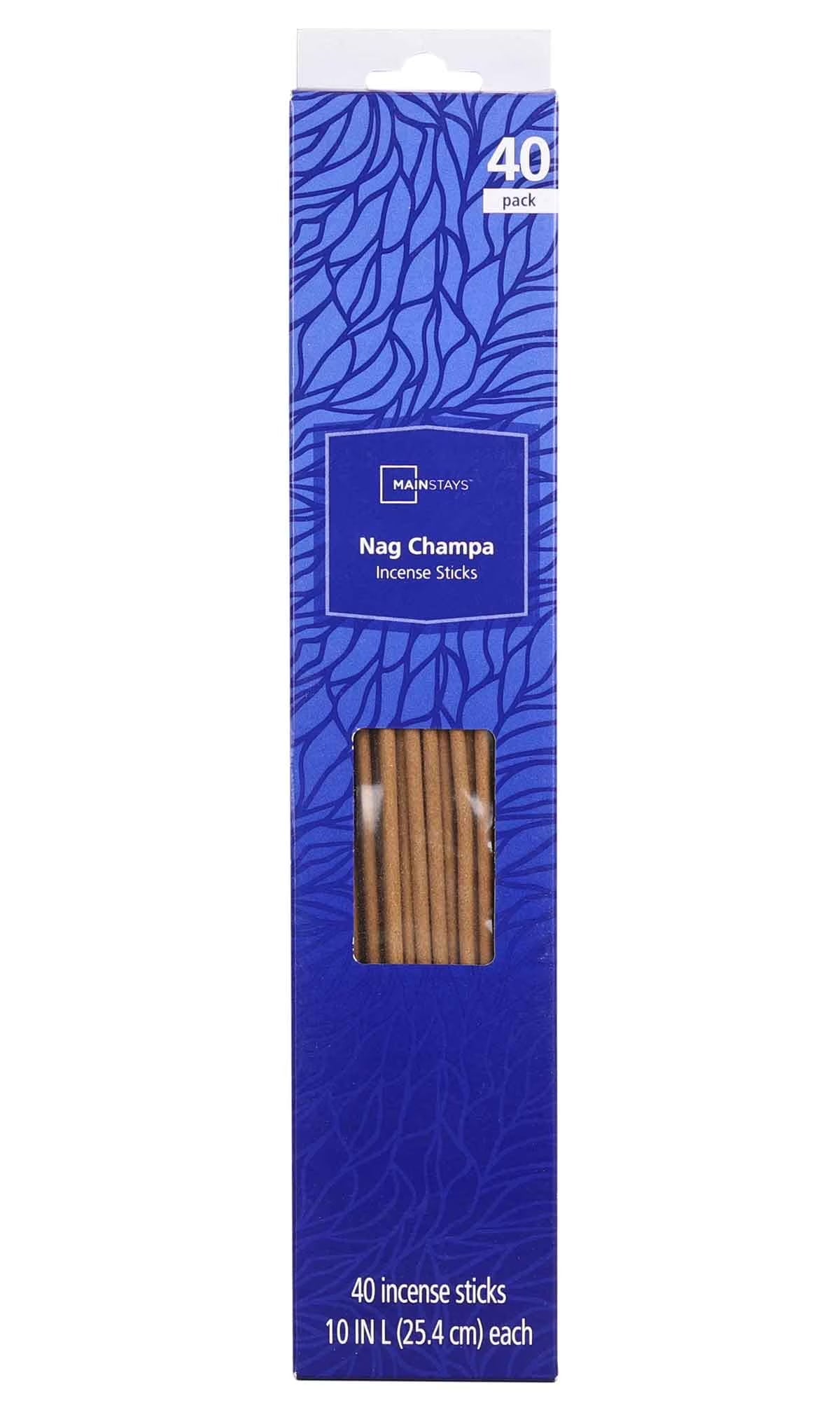 Incense Sticks, Nag Champa Fragrance (Blue), 40 Pack