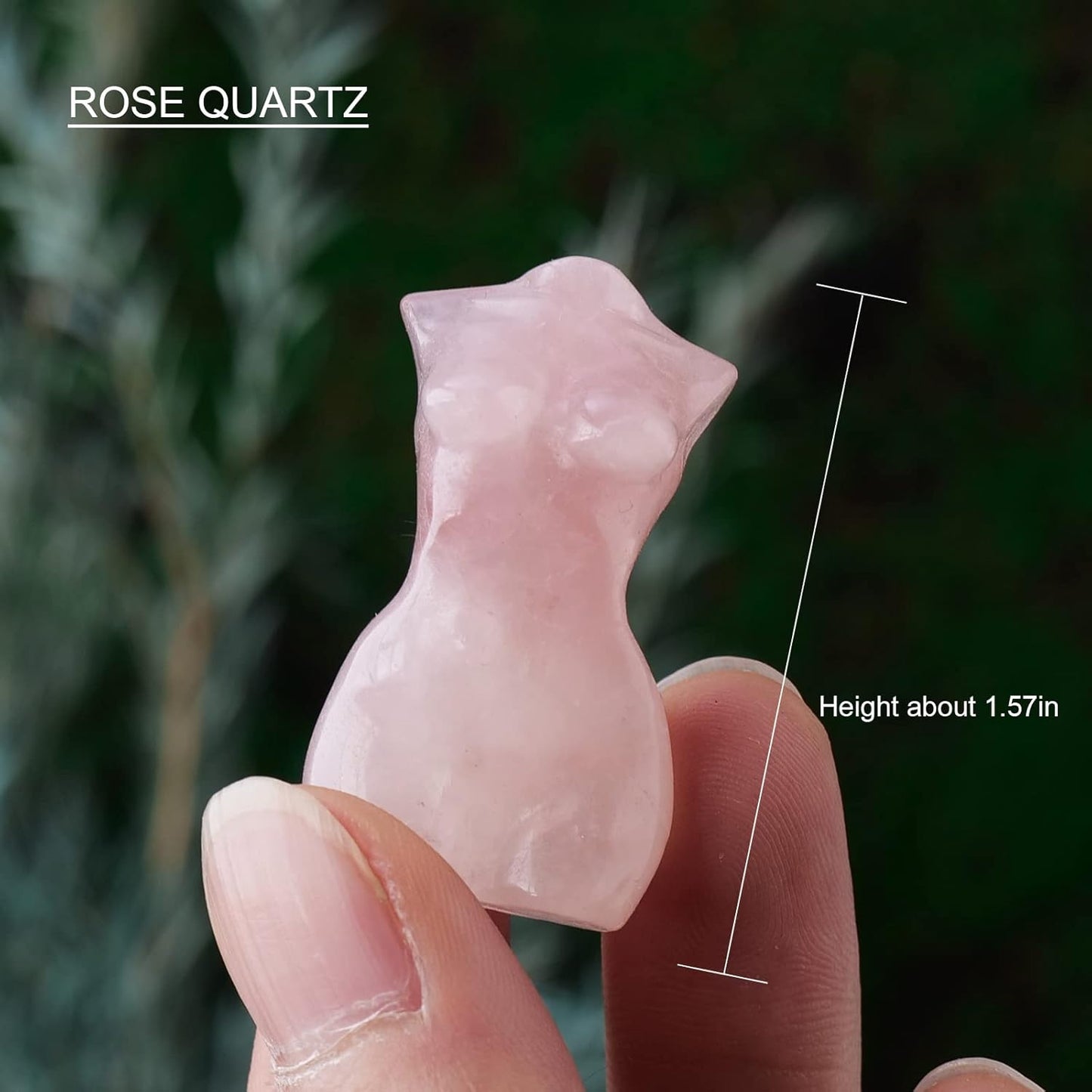 Natural Rose Quartz Goddess Image Hand-Carved Female Model Collect Sculpture Crafts Healing Crystal Meditation Yoga Balancing Chakras Reiki Statue Pocket-Sized Home Ornaments Spiritual Gifts