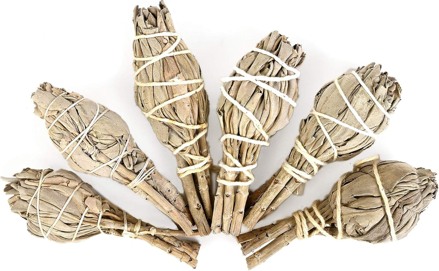 Premium California White Sage 4 Inch Smudge Sticks - Torch Wands Home Cleansing, Fragrance, Meditation, Yoga, Blessing, Smudging Rituals, New Home (6 Pack)