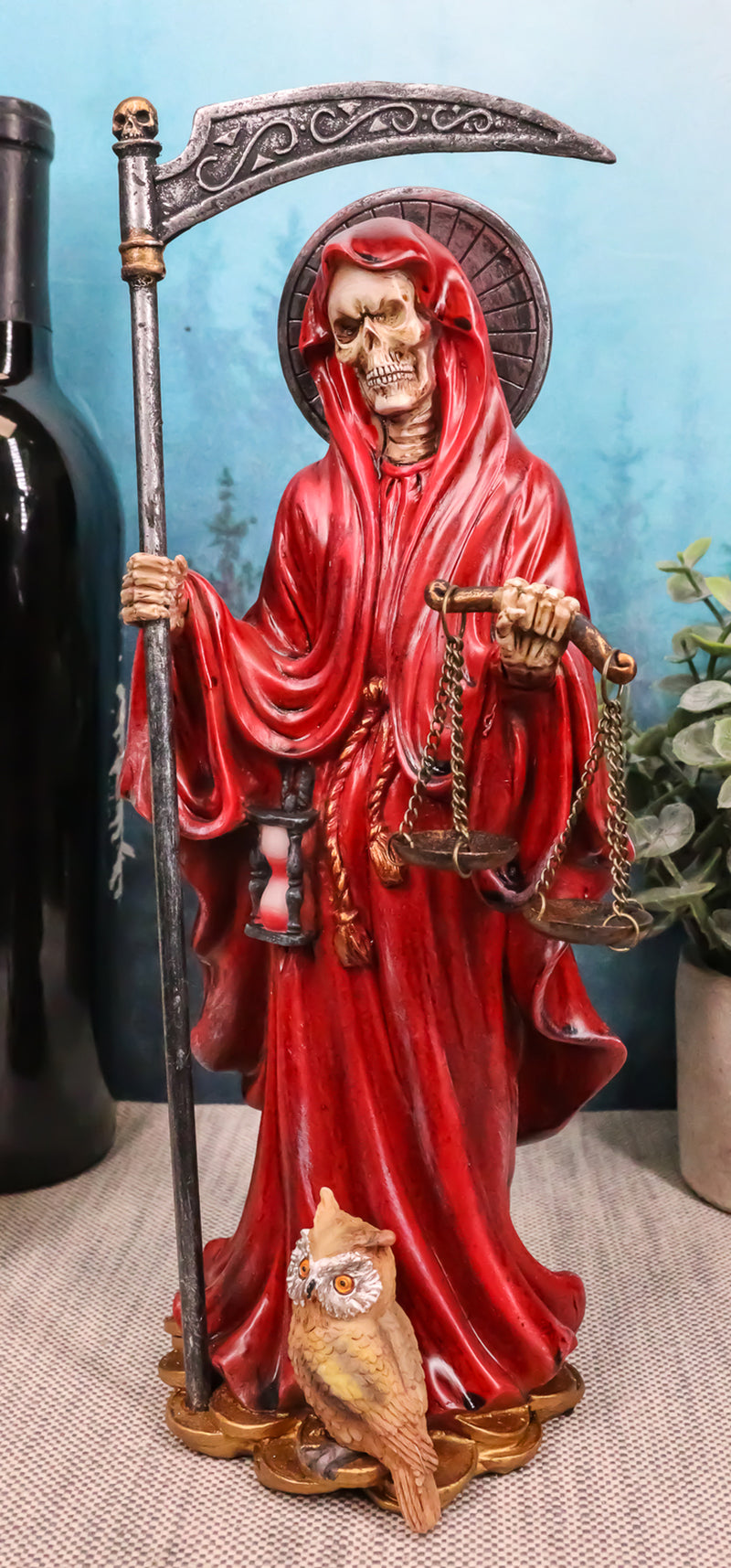 Ebros Red Robe Holy Death Santa Muerte Day of the Dead Figurine Symbol of Love