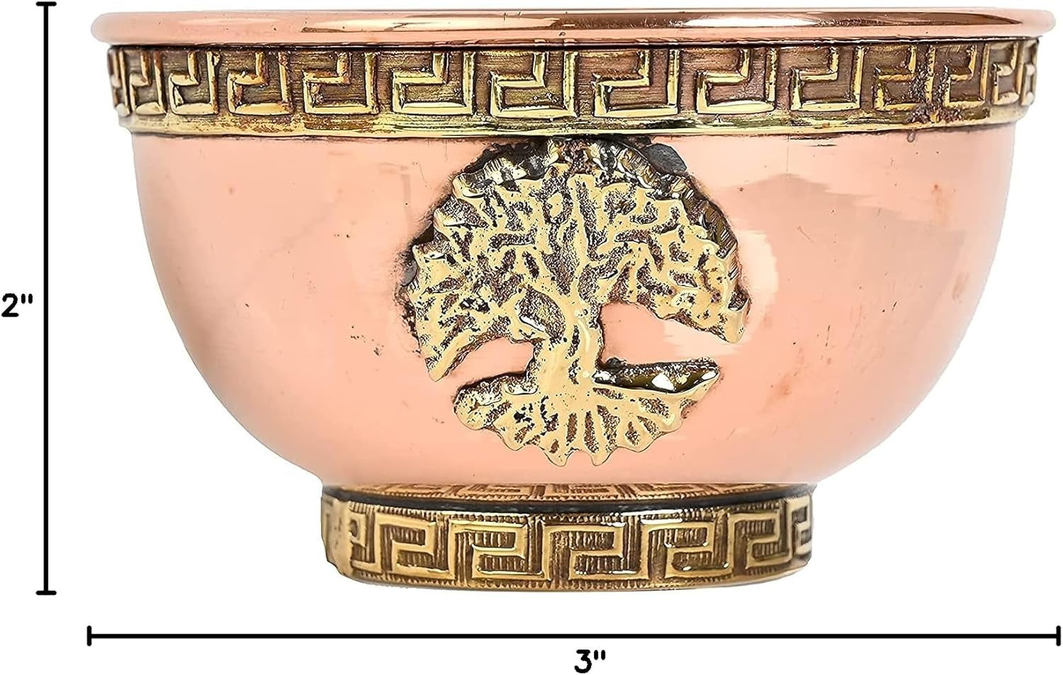 Tree of Life Copper Offering Bowl 3" - Great for Altar & Ritual Use, Incense Burner, Smudging Bowl -