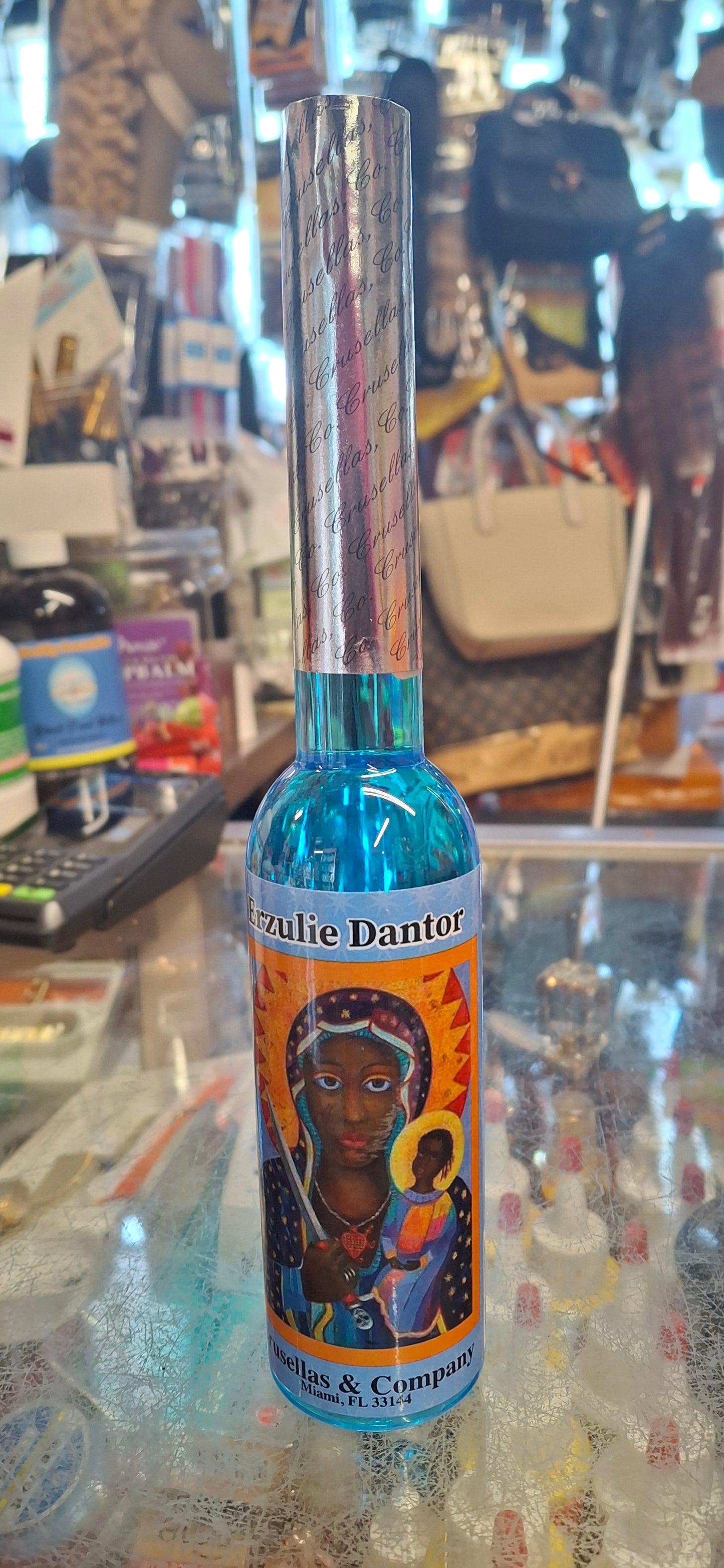 Erzulie Dantor Blue Florida Water — Haitian Cleansing, Protection & Sacred Offering Spray
