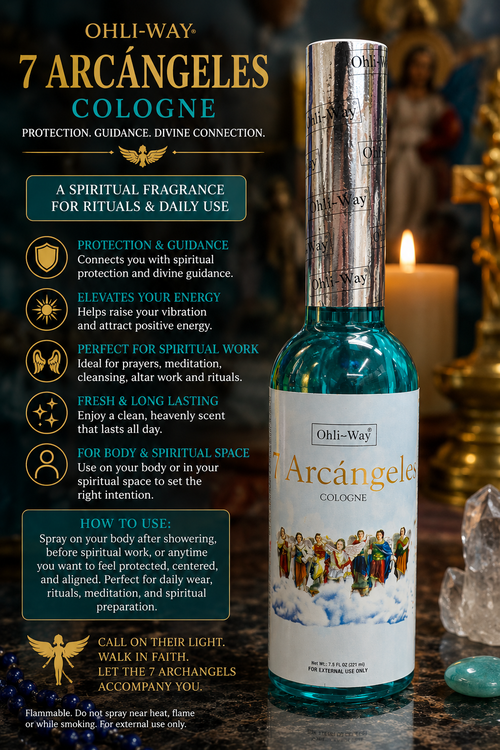 7 Archangels Cologne – Spiritual Protection, Guidance & Ritual Fragrance | 7.5 oz