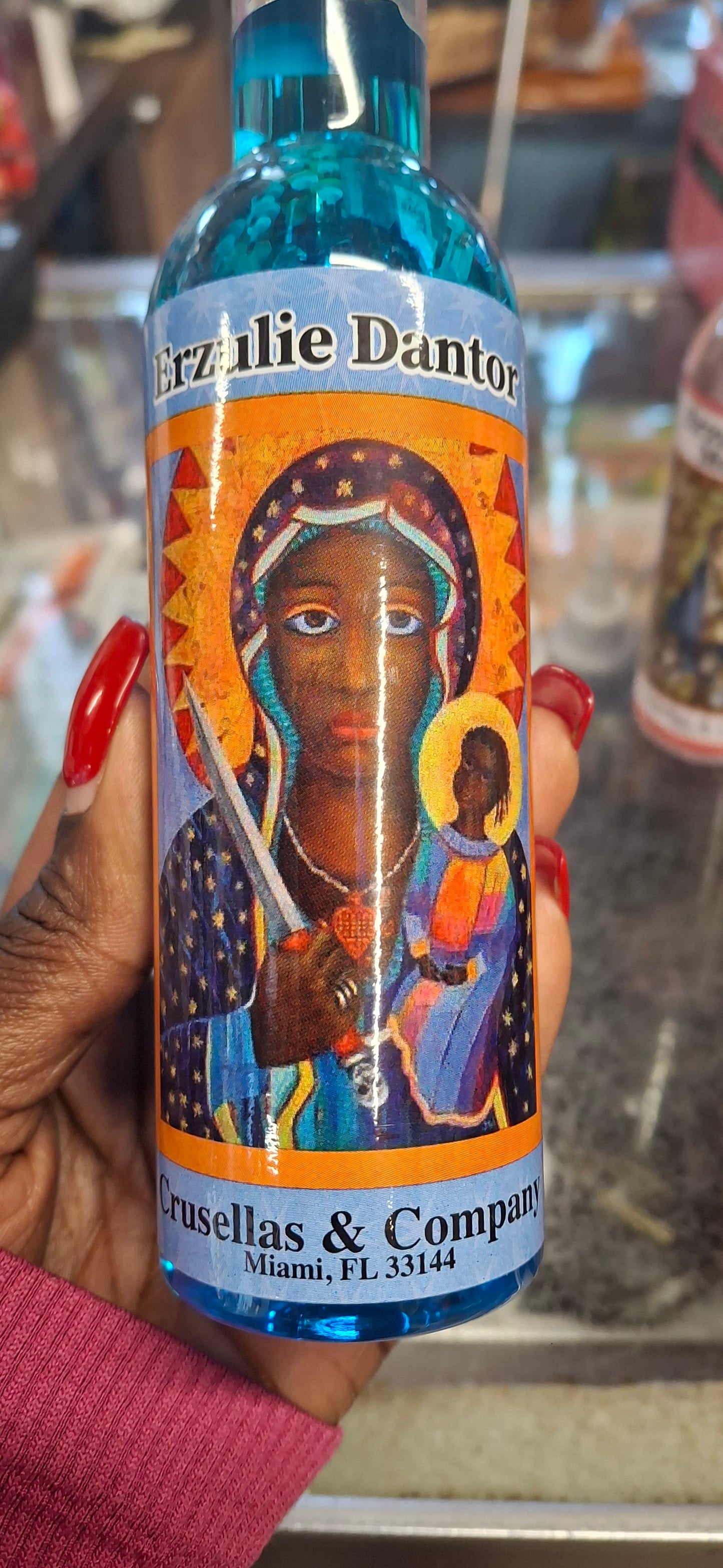 Erzulie Dantor Blue Florida Water — Haitian Cleansing, Protection & Sacred Offering Spray